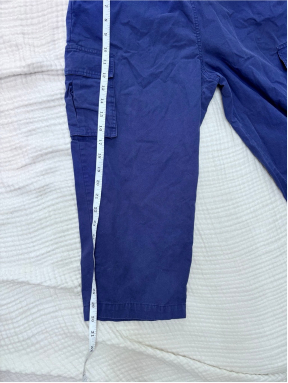 Women's BLAIR Blue Cargo Capris S/M Cotton Barrel shape leg Drawstring - Picture 9 of 14